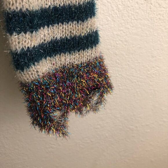 Prima Tinsel Striped Sweater Women's Green White XMAS Christmas XXL - Picture 2 of 6